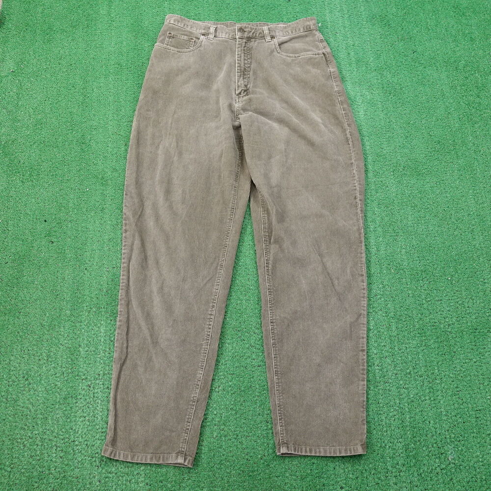 EDDIE BAUER GREEN CORDUROY CHINO PANTS WOMENS SIZE‎ 14
